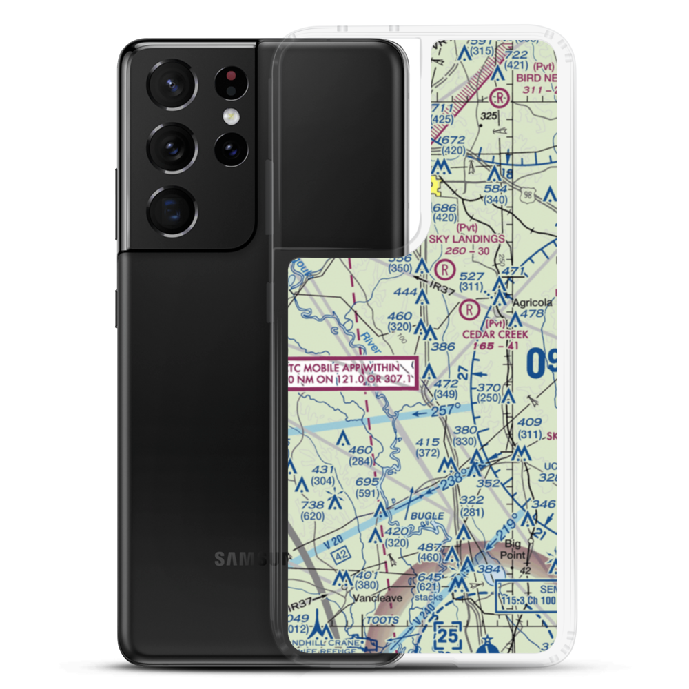 Farmco Field (MS98) VFR Sectional Samsung Case Samsung Galaxy S21 Ultra model shown