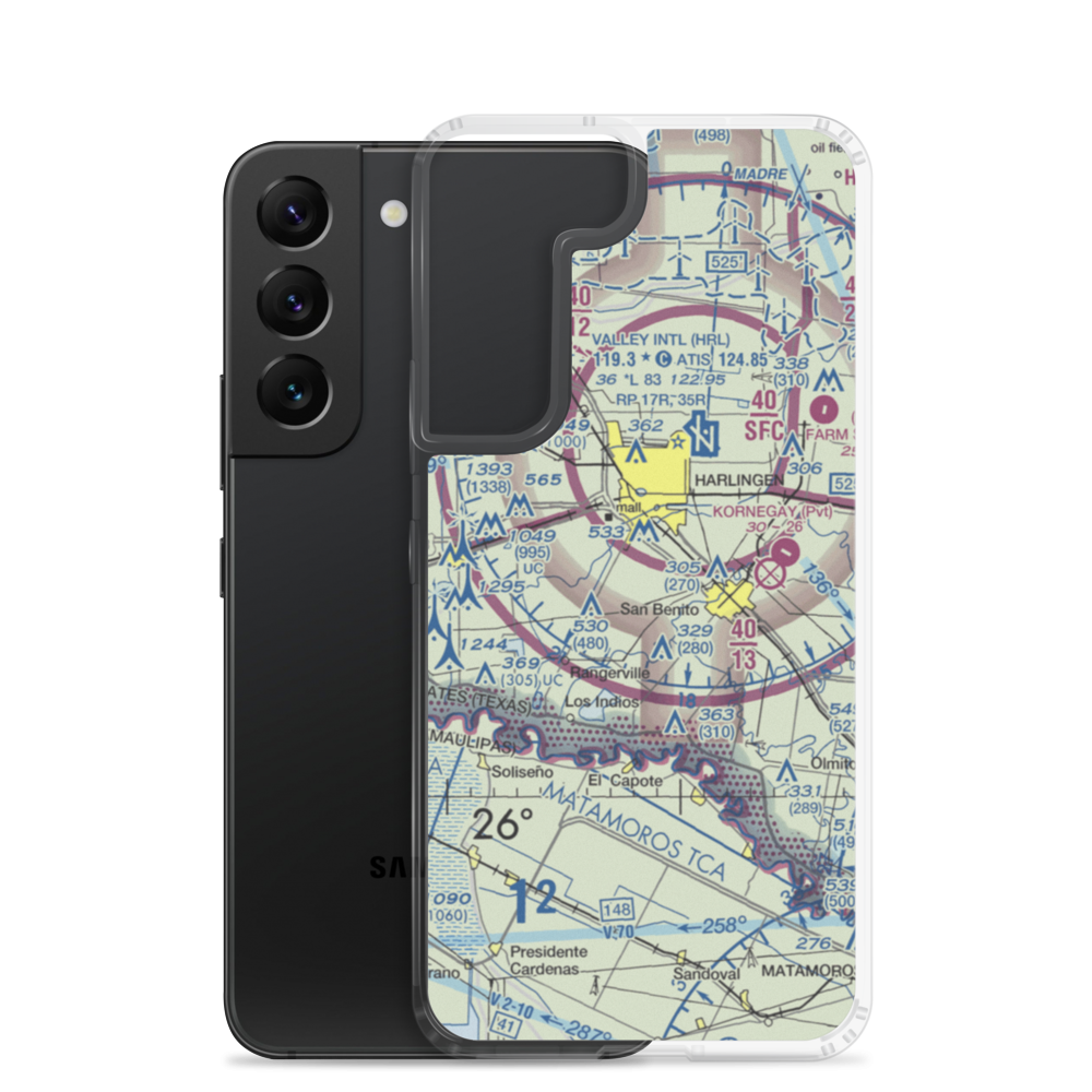 Farmer's Co-Op Airport (US-0235) VFR Sectional Samsung Case Samsung Galaxy S22 model shown