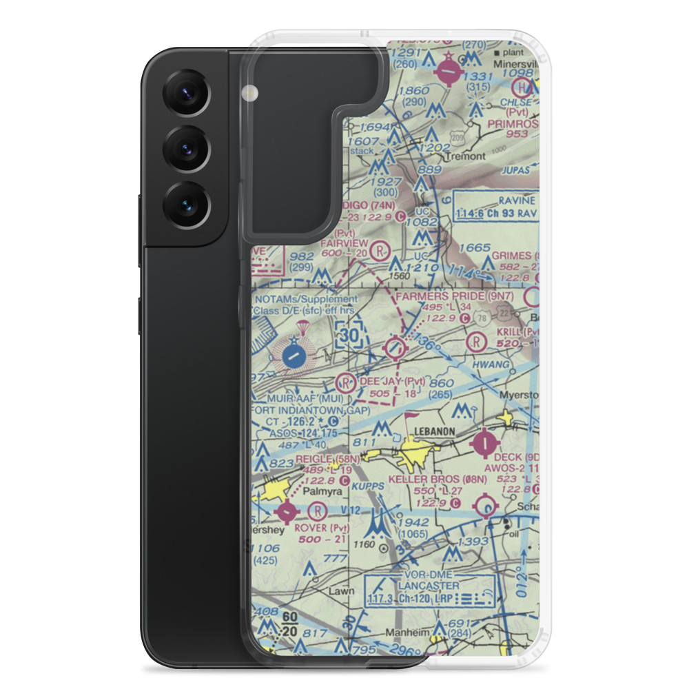 Farmers Pride Airport (9N7) VFR Sectional Samsung Case Samsung Galaxy S22 Plus model shown