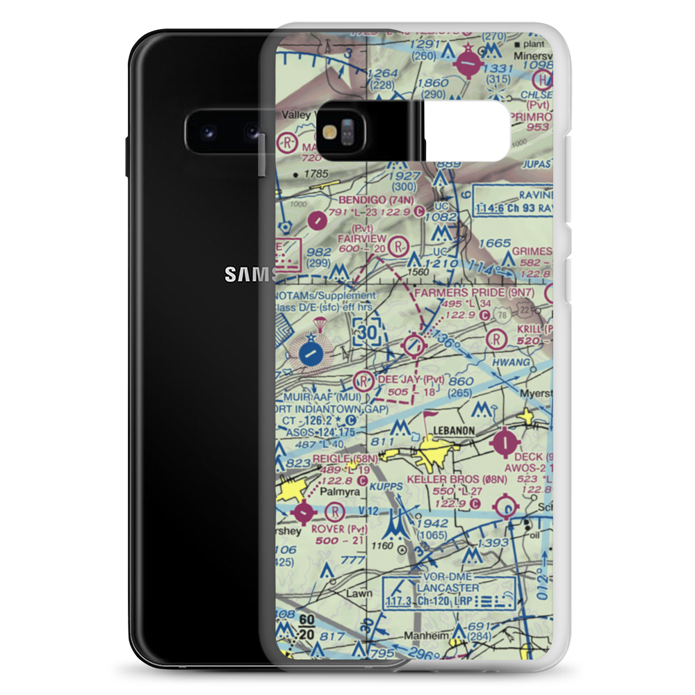 Farmers Pride Airport (9N7) VFR Sectional Samsung Case Samsung Galaxy S10+ model shown