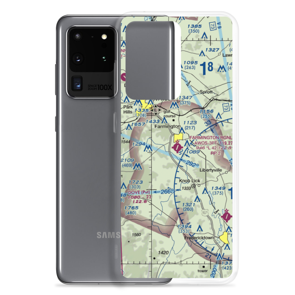 Farmington Regional Airport (FAM) VFR Sectional Samsung Case Samsung Galaxy S20 Ultra model shown