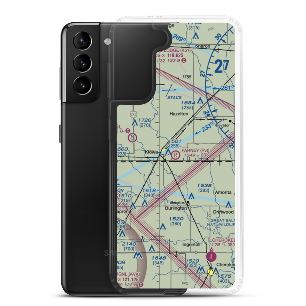 Farney Field Airport (42KS) VFR Sectional Samsung Case Samsung Galaxy S21 Plus model shown