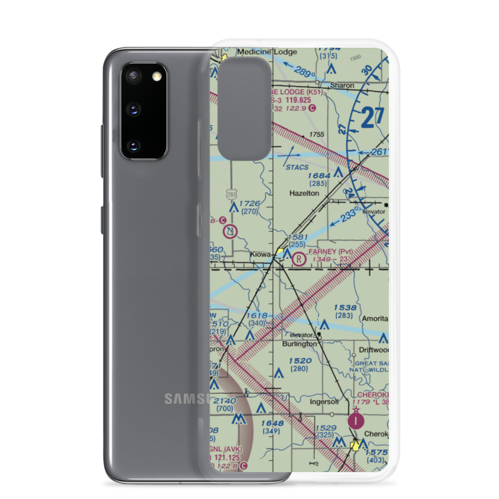 Farney Field Airport (42KS) VFR Sectional Samsung Case Samsung Galaxy S20 model shown