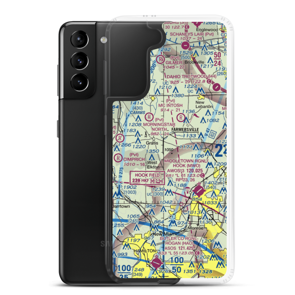 Farpoint Airfield (OI36) VFR Sectional Samsung Case Samsung Galaxy S21 Plus model shown