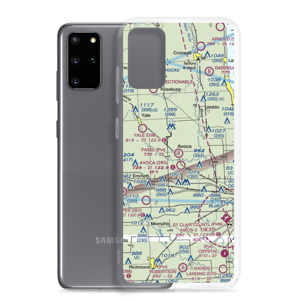 Fasel Field (MI01) VFR Sectional Samsung Case Samsung Galaxy S20 Plus model shown
