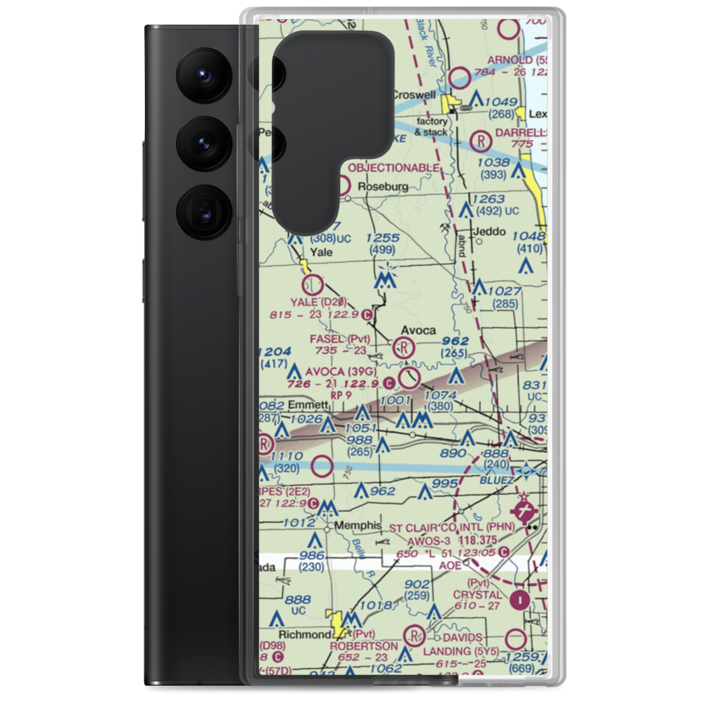Fasel Field (MI01) VFR Sectional Samsung Case Samsung Galaxy S22 Ultra model shown