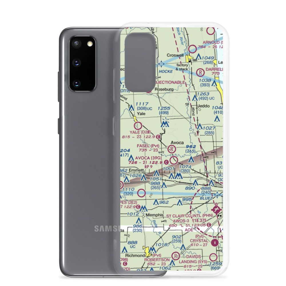 Fasel Field (MI01) VFR Sectional Samsung Case Samsung Galaxy S20 model shown