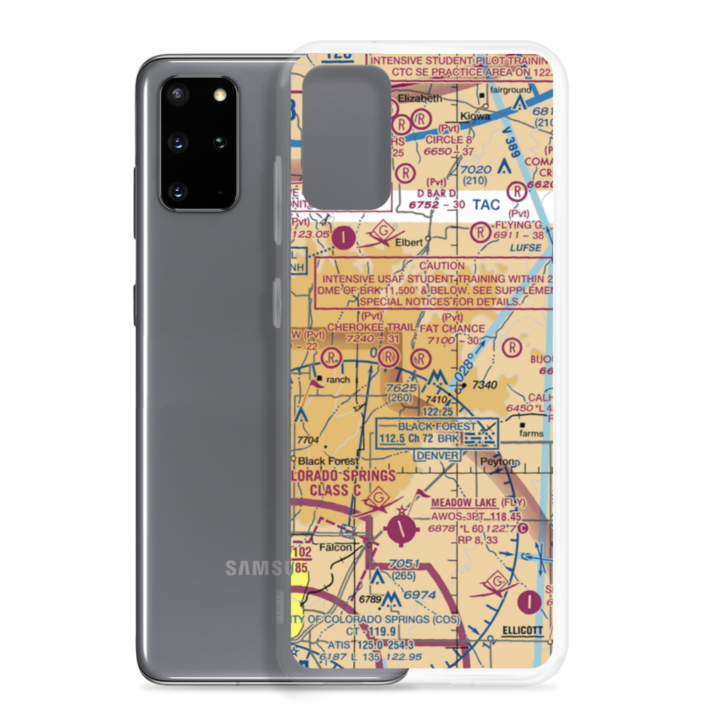 Fat Chance Airport (36CO) VFR Sectional Samsung Case Samsung Galaxy S20 Plus model shown