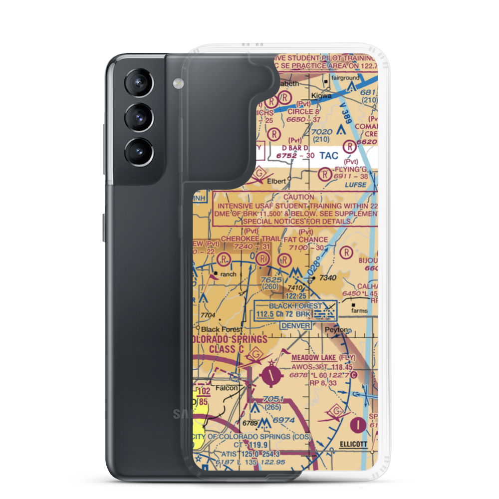 Fat Chance Airport (36CO) VFR Sectional Samsung Case Samsung Galaxy S21 model shown