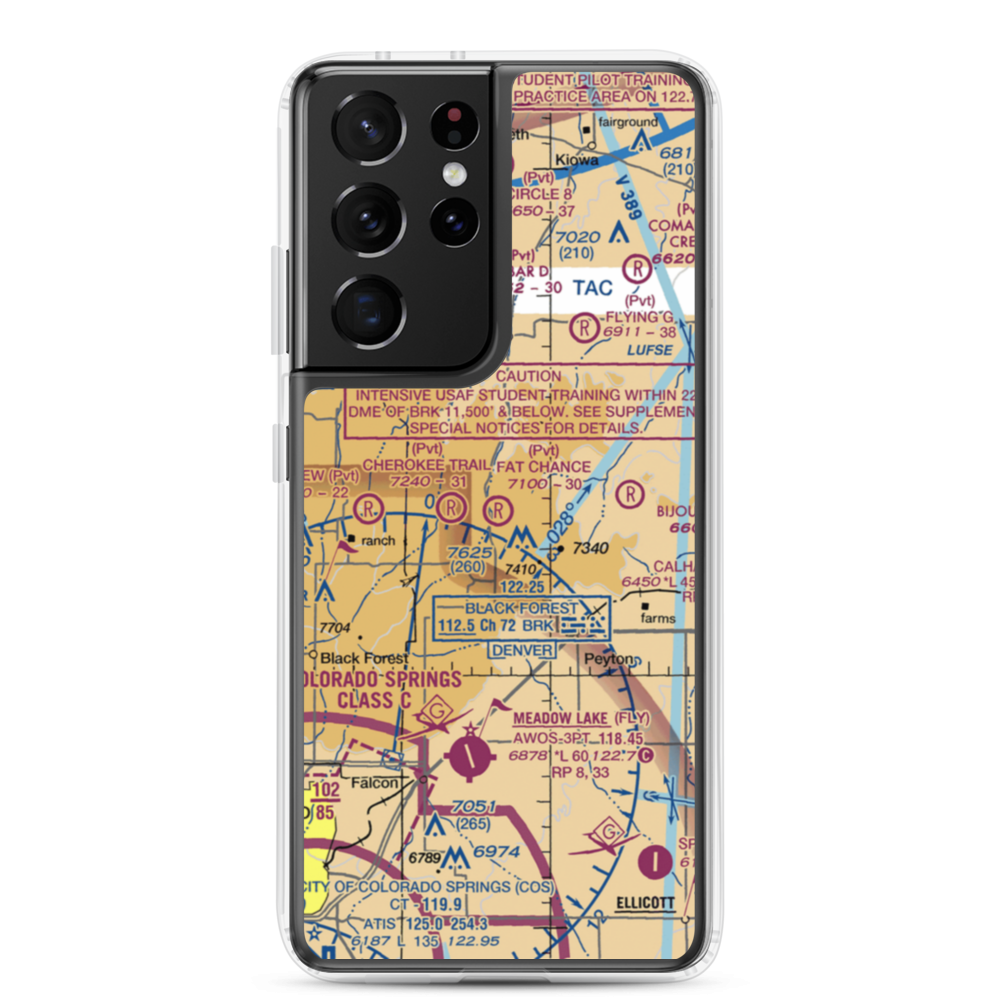 Fat Chance Airport (36CO) VFR Sectional Samsung Case Samsung Galaxy S21 Ultra model shown