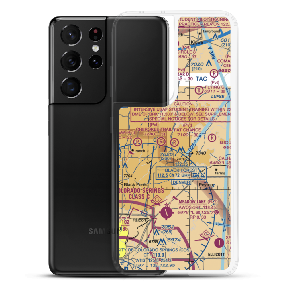 Fat Chance Airport (36CO) VFR Sectional Samsung Case Samsung Galaxy S21 Ultra model shown