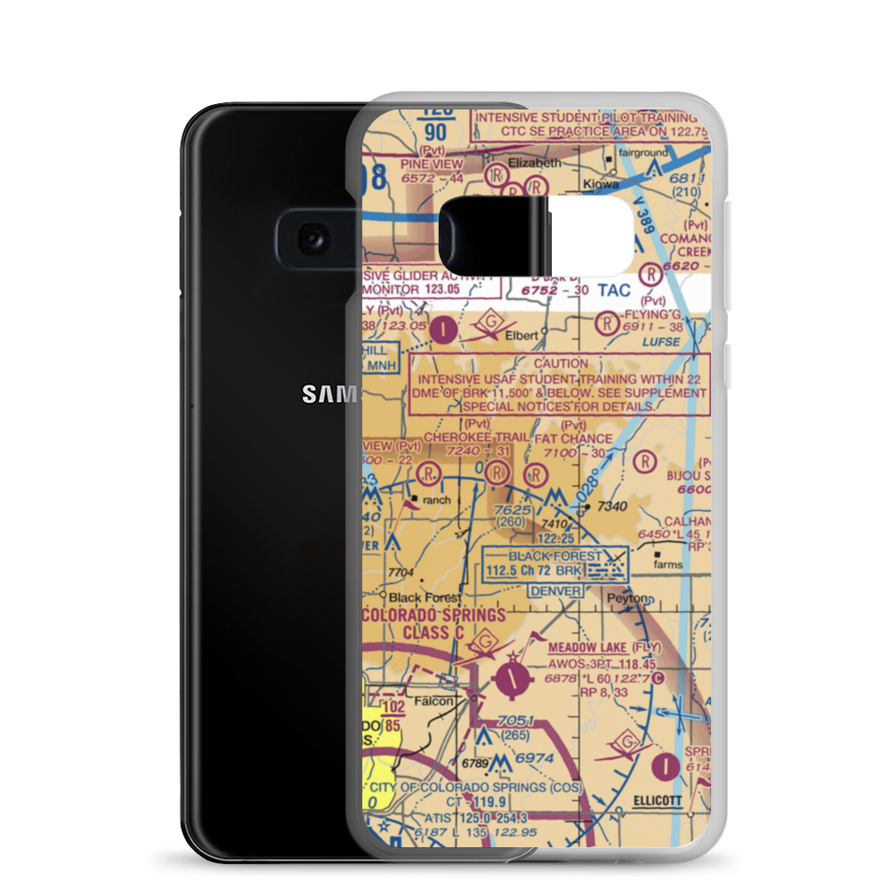 Fat Chance Airport (36CO) VFR Sectional Samsung Case Samsung Galaxy S10e model shown