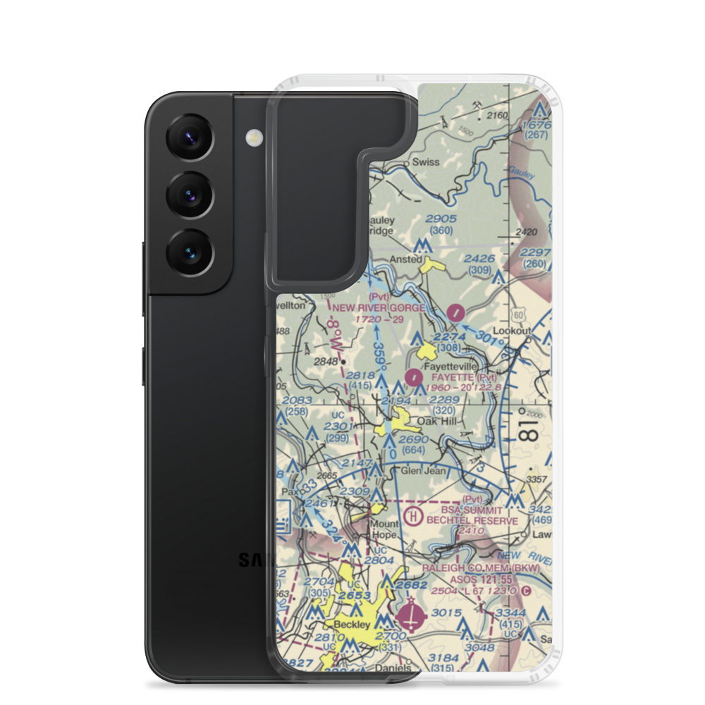 Fayette Airport (WV59) VFR Sectional Samsung Case Samsung Galaxy S22 model shown