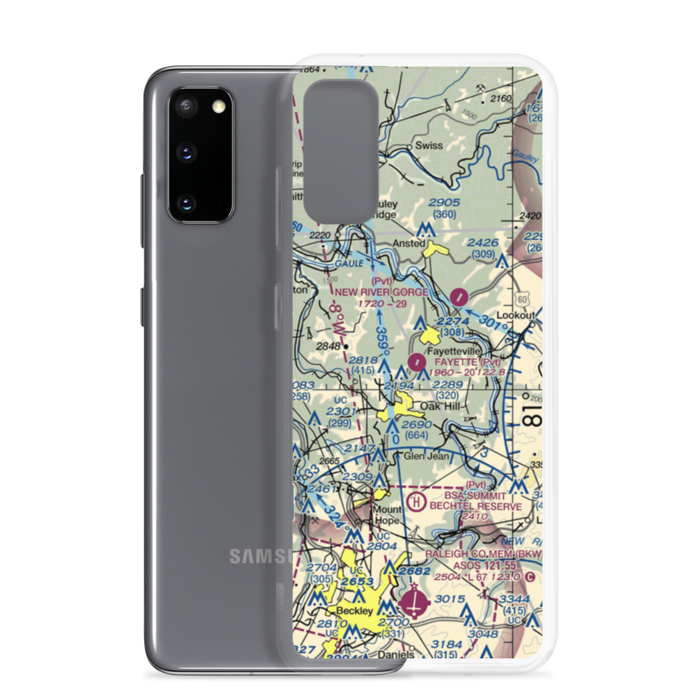 Fayette Airport (WV59) VFR Sectional Samsung Case Samsung Galaxy S20 model shown