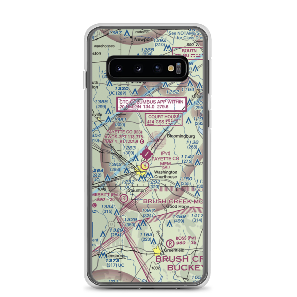 Fayette County Airport (I23) VFR Sectional Samsung Case Samsung Galaxy S10 model shown