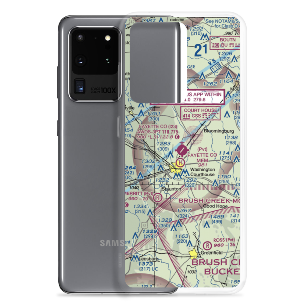 Fayette County Airport (I23) VFR Sectional Samsung Case Samsung Galaxy S20 Ultra model shown