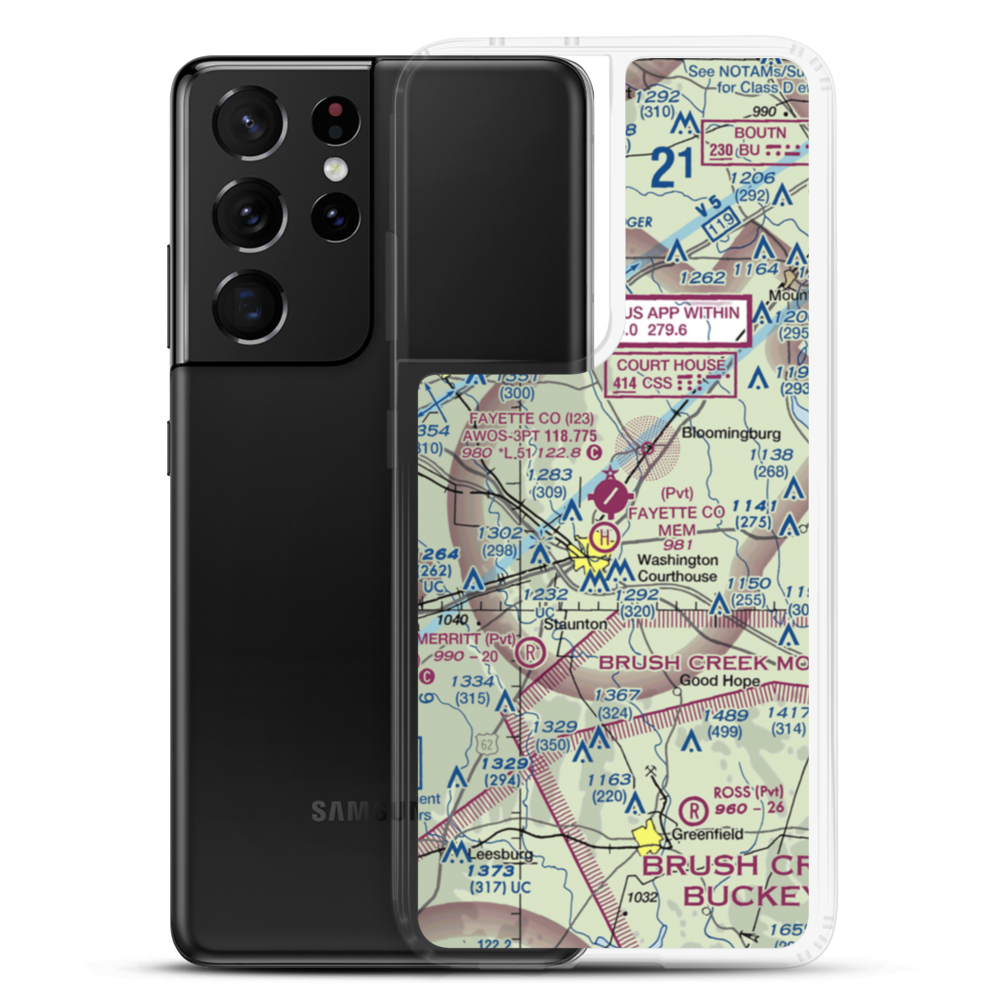 Fayette County Airport (I23) VFR Sectional Samsung Case Samsung Galaxy S21 Ultra model shown