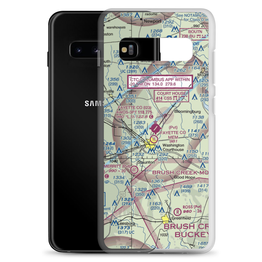 Fayette County Airport (I23) VFR Sectional Samsung Case Samsung Galaxy S10+ model shown