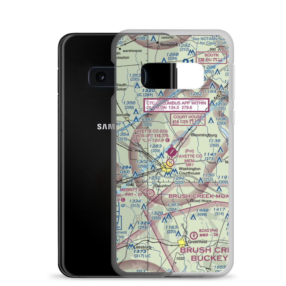 Fayette County Airport (I23) VFR Sectional Samsung Case Samsung Galaxy S10e model shown