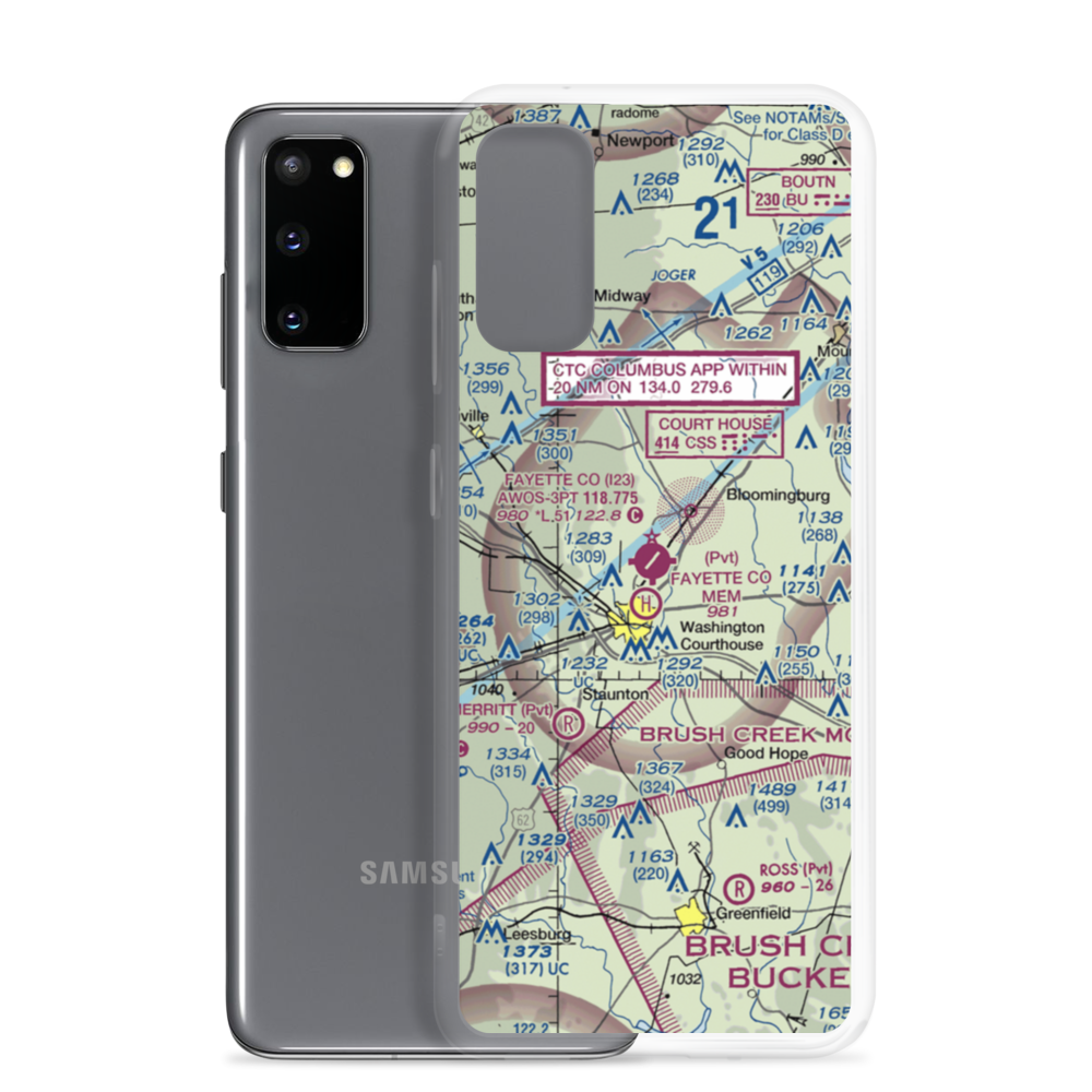 Fayette County Airport (I23) VFR Sectional Samsung Case Samsung Galaxy S20 model shown