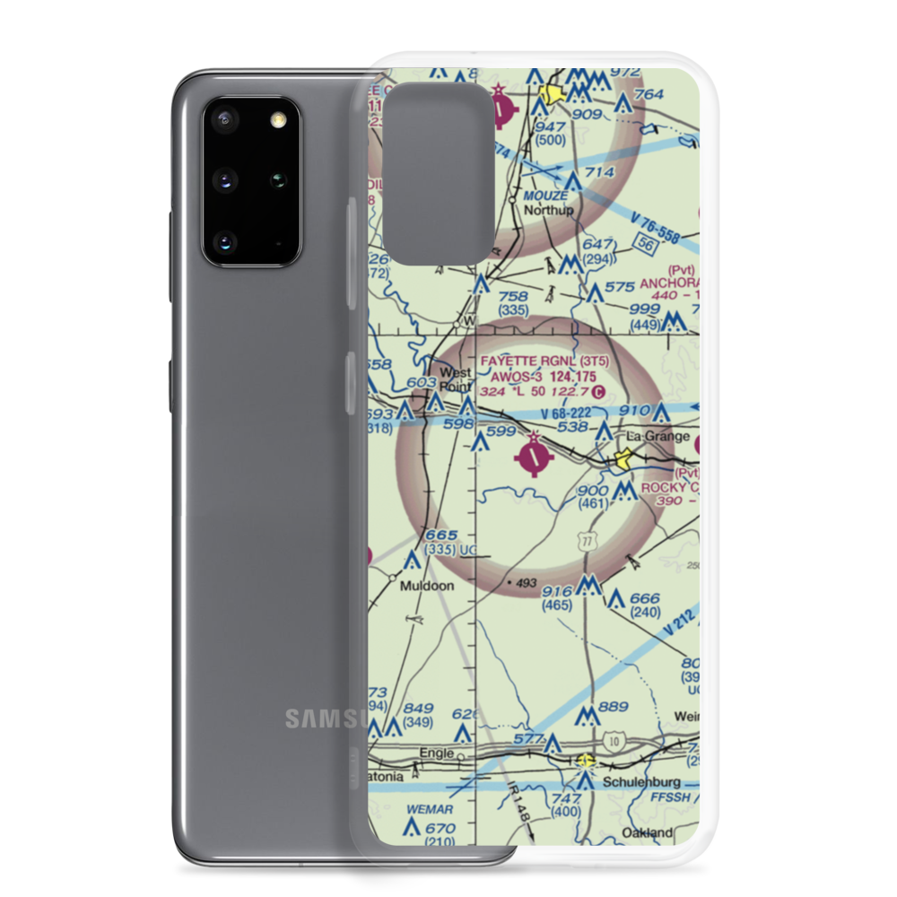 Fayette Regional Air Center Airport (3T5) VFR Sectional Samsung Case Samsung Galaxy S20 Plus model shown