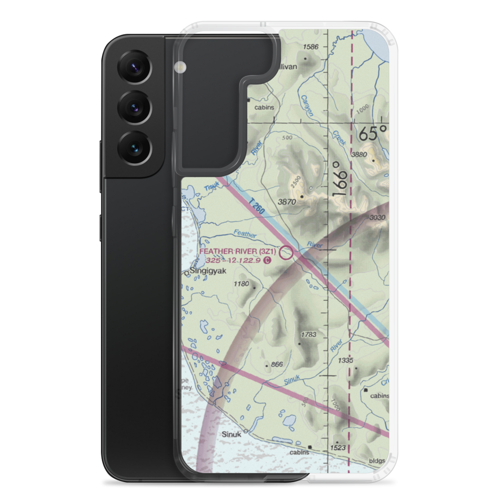 Feather River Airport (3Z1) VFR Sectional Samsung Case Samsung Galaxy S22 Plus model shown