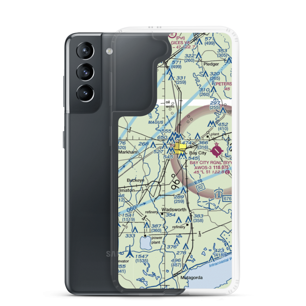 Fehmel Dusting Service Airport (T84) VFR Sectional Samsung Case Samsung Galaxy S21 model shown