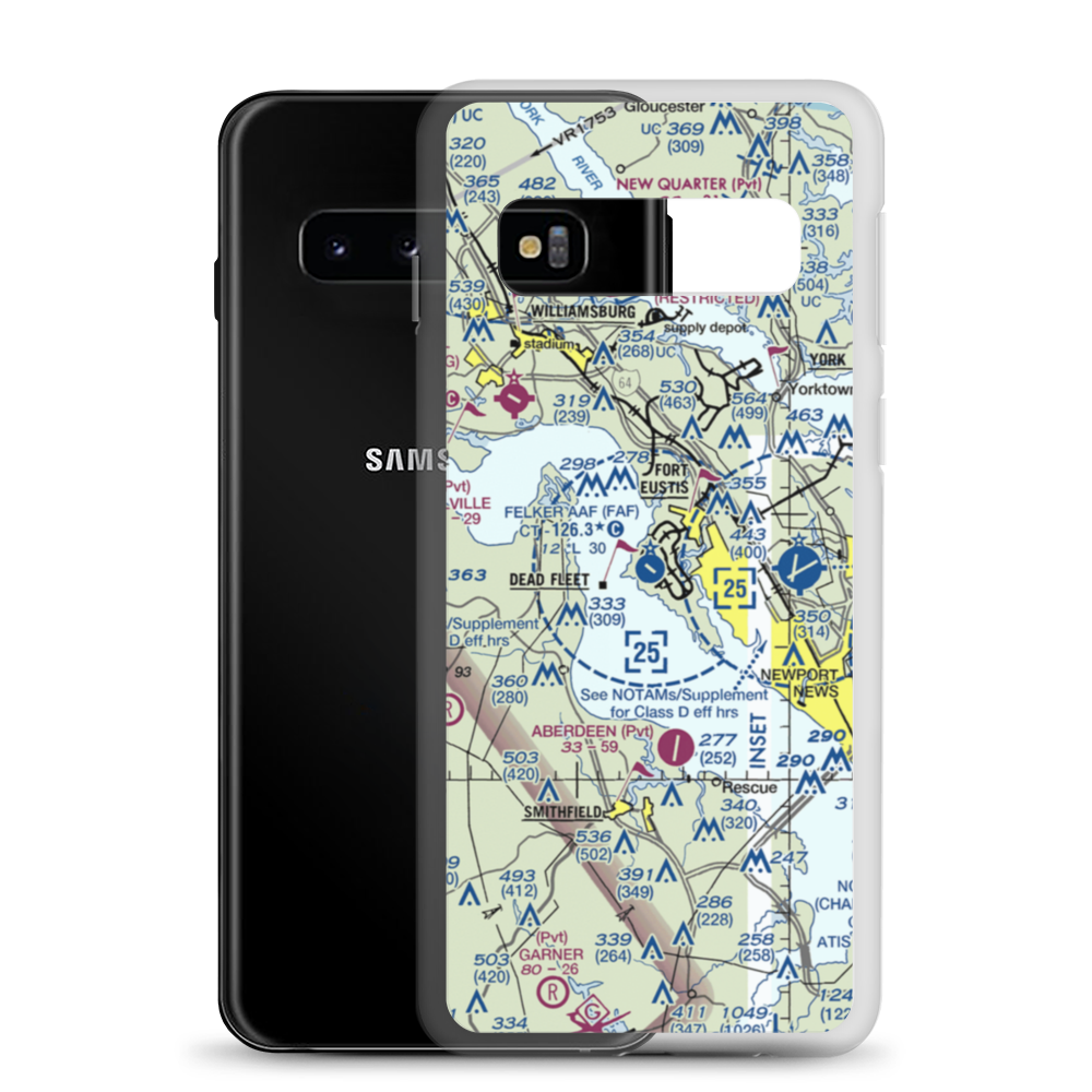 Felker Army Air Field (FAF) VFR Sectional Samsung Case Samsung Galaxy S10 model shown