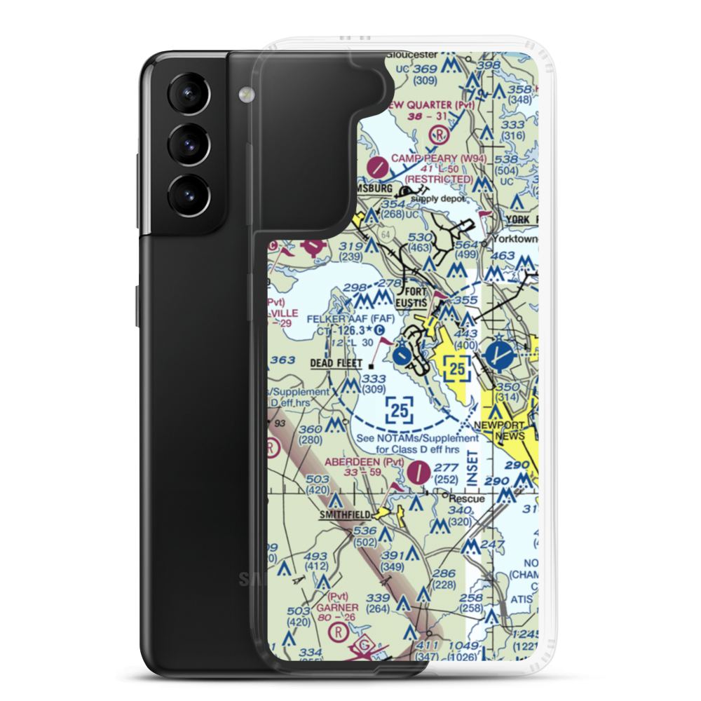 Felker Army Air Field (FAF) VFR Sectional Samsung Case Samsung Galaxy S21 Plus model shown