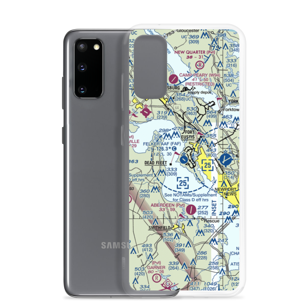 Felker Army Air Field (FAF) VFR Sectional Samsung Case Samsung Galaxy S20 model shown