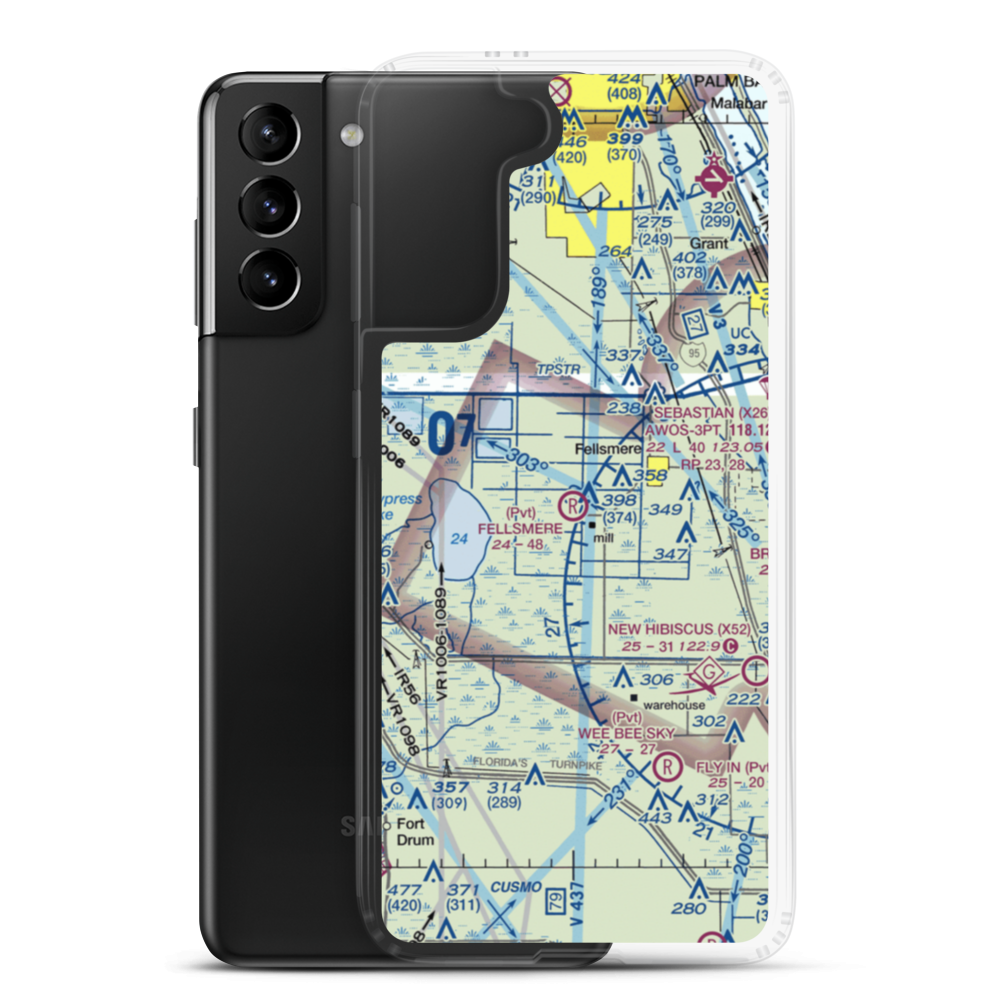 Fellsmere Airport (4FL3) VFR Sectional Samsung Case Samsung Galaxy S21 Plus model shown