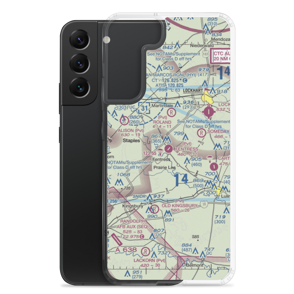 Fentress Airpark (XS90) VFR Sectional Samsung Case Samsung Galaxy S22 Plus model shown