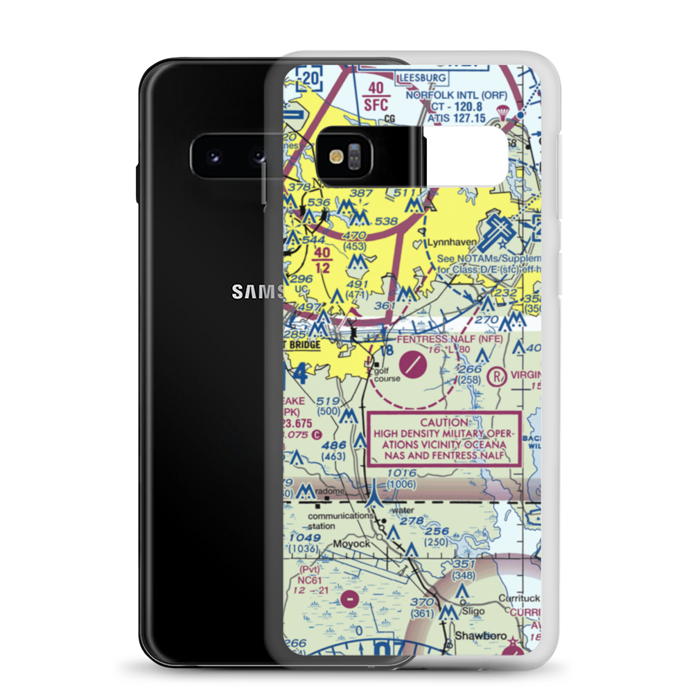 Fentress Naval Auxiliary Landing Field (NFE) VFR Sectional Samsung Case Samsung Galaxy S10 model shown
