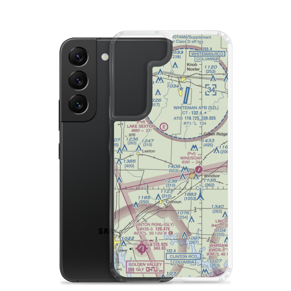 Ferguson Farms Airport (12MO) VFR Sectional Samsung Case Samsung Galaxy S22 model shown