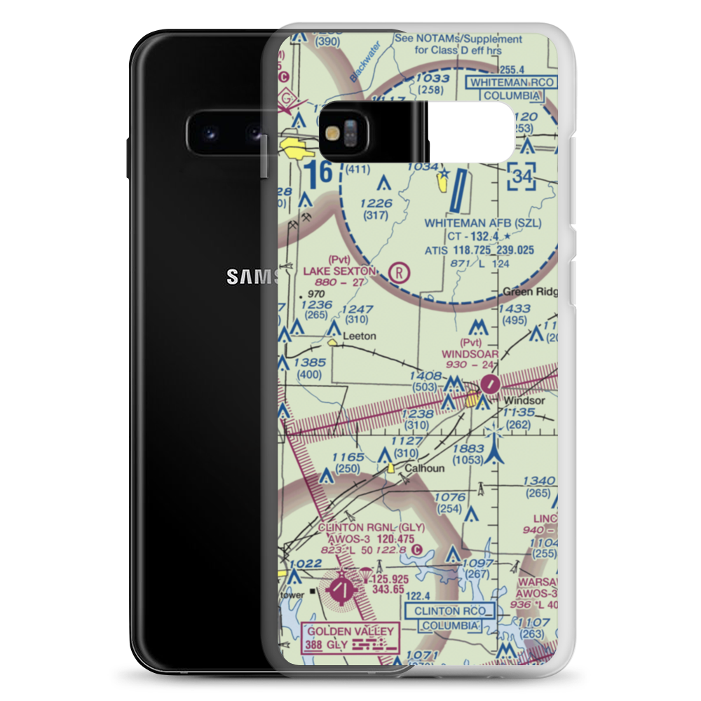 Ferguson Farms Airport (12MO) VFR Sectional Samsung Case Samsung Galaxy S10+ model shown