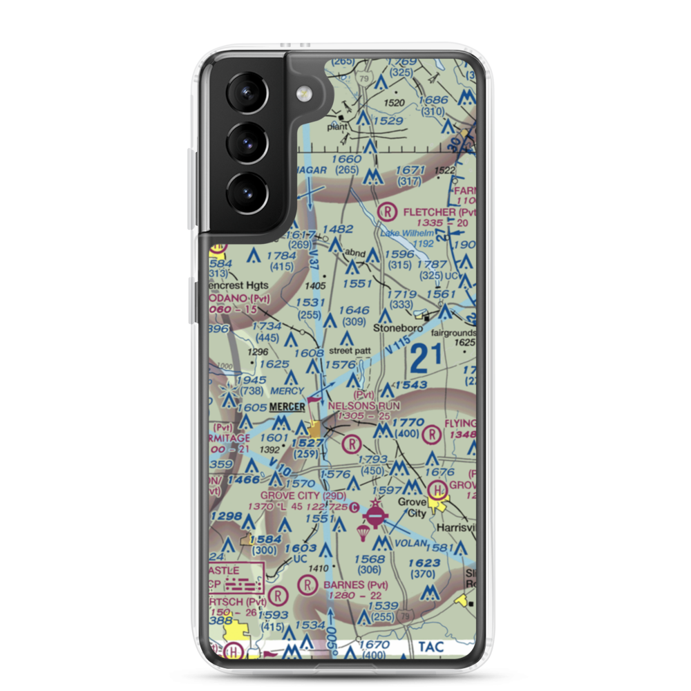 Ferrell Field (00PN) VFR Sectional Samsung Case Samsung Galaxy S21 Plus model shown