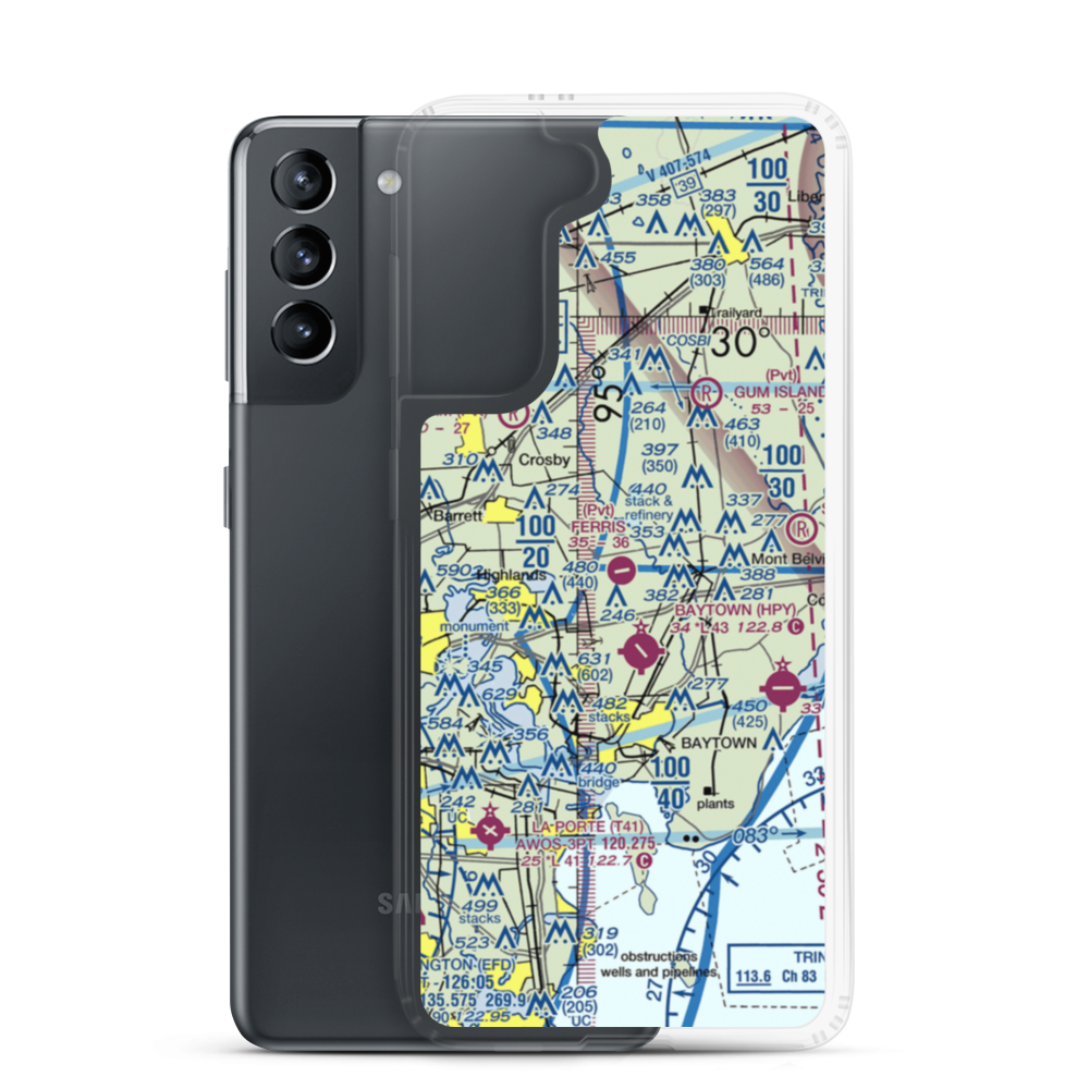 Ferris Airport (25TA) VFR Sectional Samsung Case Samsung Galaxy S21 model shown