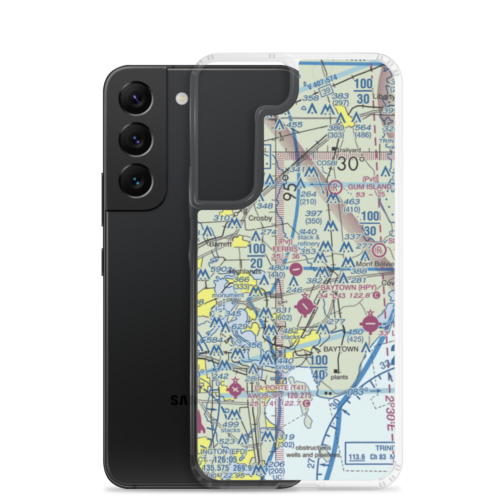 Ferris Airport (25TA) VFR Sectional Samsung Case Samsung Galaxy S22 model shown