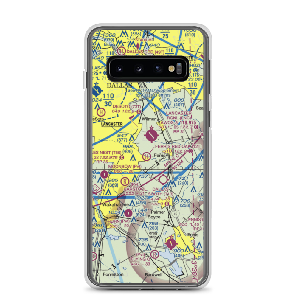 Ferris Red Oak Municipal Heliport (12T) VFR Sectional Samsung Case Samsung Galaxy S10 model shown