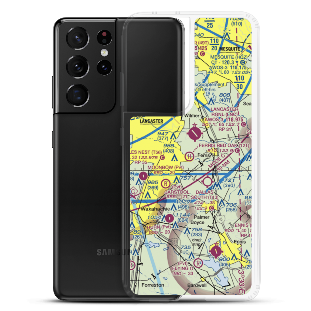 Ferris Red Oak Municipal Heliport (12T) VFR Sectional Samsung Case Samsung Galaxy S21 Ultra model shown