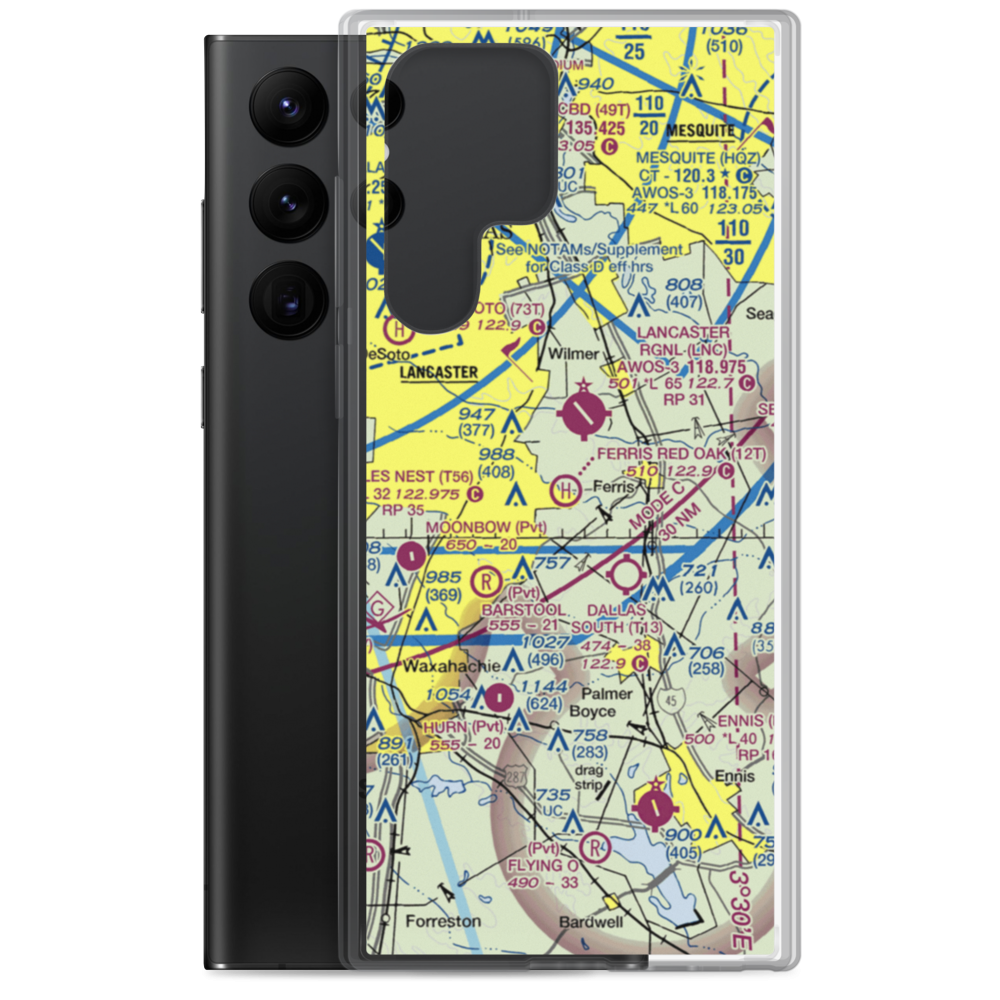 Ferris Red Oak Municipal Heliport (12T) VFR Sectional Samsung Case Samsung Galaxy S22 Ultra model shown