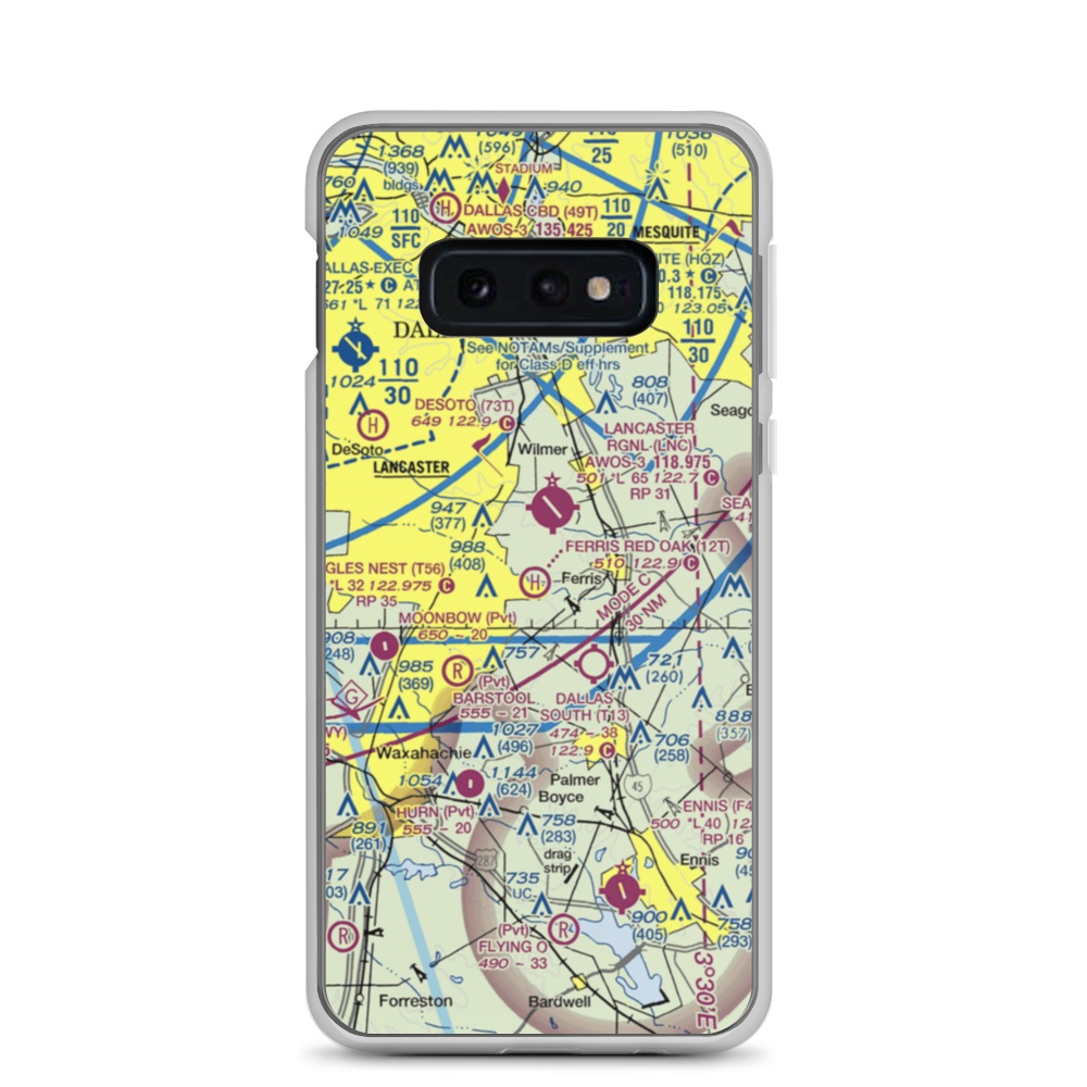 Ferris Red Oak Municipal Heliport (12T) VFR Sectional Samsung Case Samsung Galaxy S10e model shown