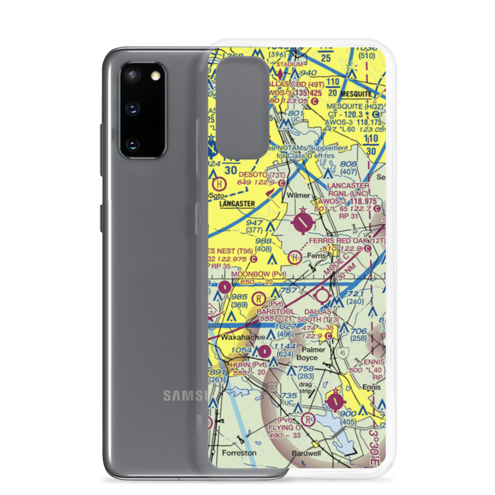 Ferris Red Oak Municipal Heliport (12T) VFR Sectional Samsung Case Samsung Galaxy S20 model shown