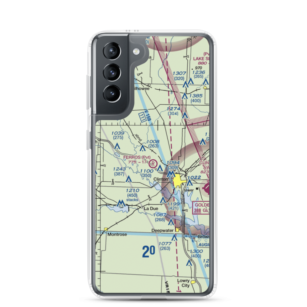 Ferros Ranch-Aero Airport (0MO0) VFR Sectional Samsung Case Samsung Galaxy S21 model shown