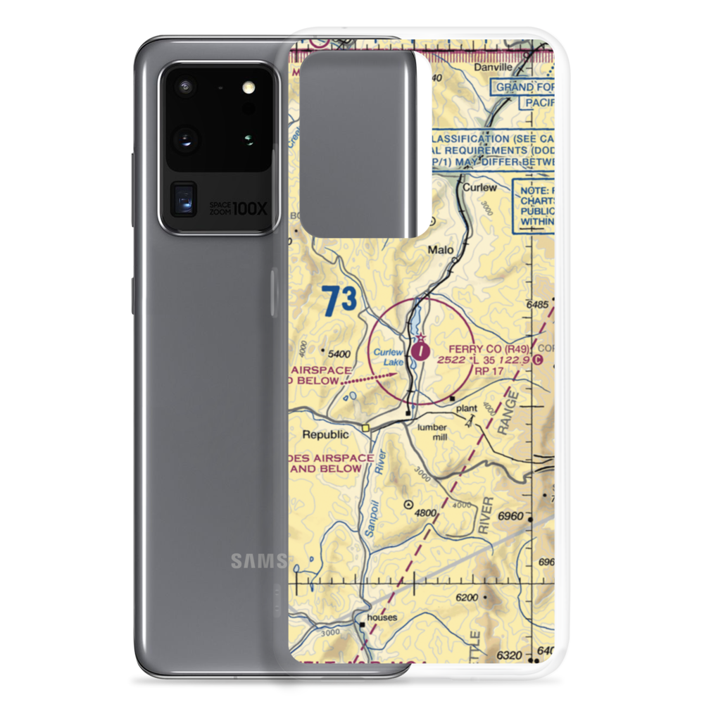 Ferry County Airport (R49) VFR Sectional Samsung Case Samsung Galaxy S20 Ultra model shown