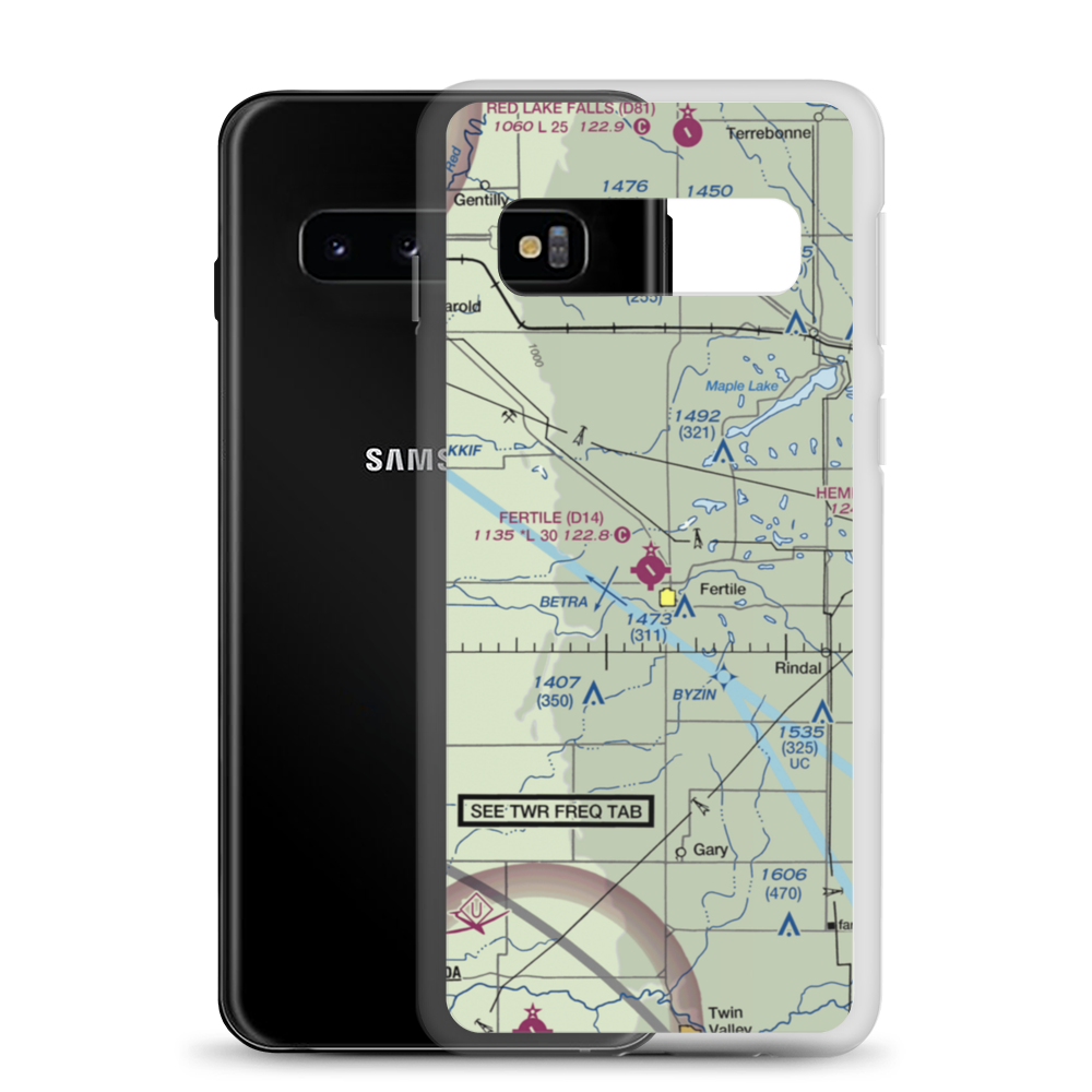 Fertile Municipal Airport (D14) VFR Sectional Samsung Case Samsung Galaxy S10 model shown