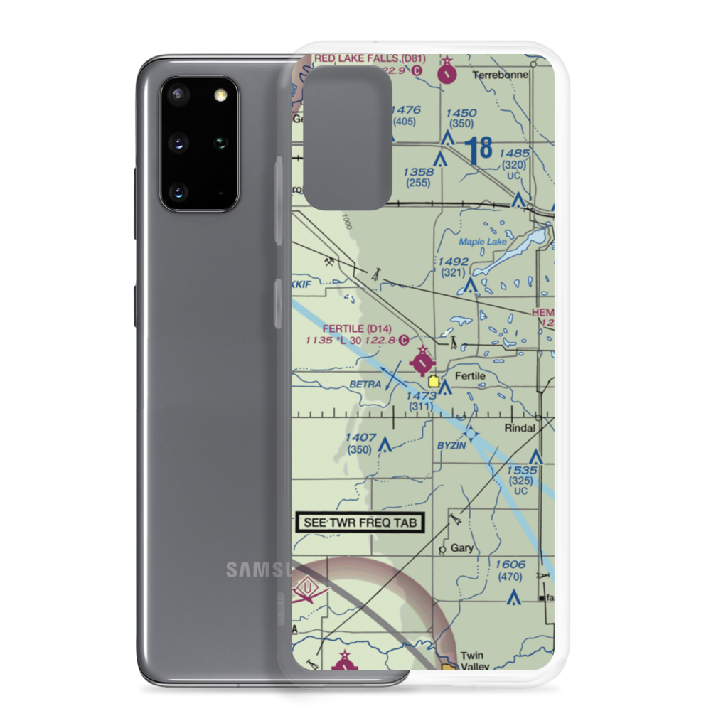 Fertile Municipal Airport (D14) VFR Sectional Samsung Case Samsung Galaxy S20 Plus model shown