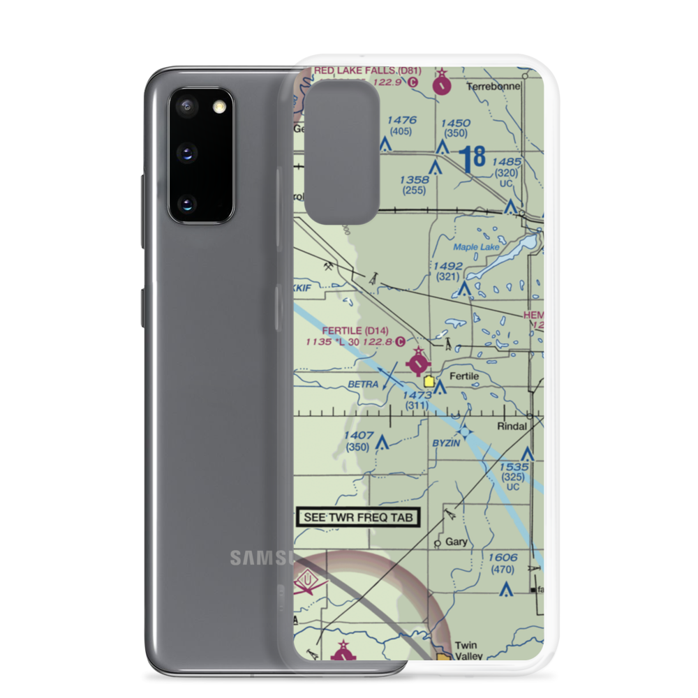 Fertile Municipal Airport (D14) VFR Sectional Samsung Case Samsung Galaxy S20 model shown