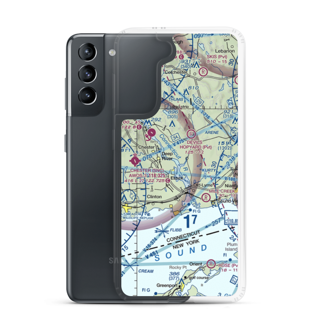 Fetske Seaplane Base (CT16) VFR Sectional Samsung Case Samsung Galaxy S21 model shown