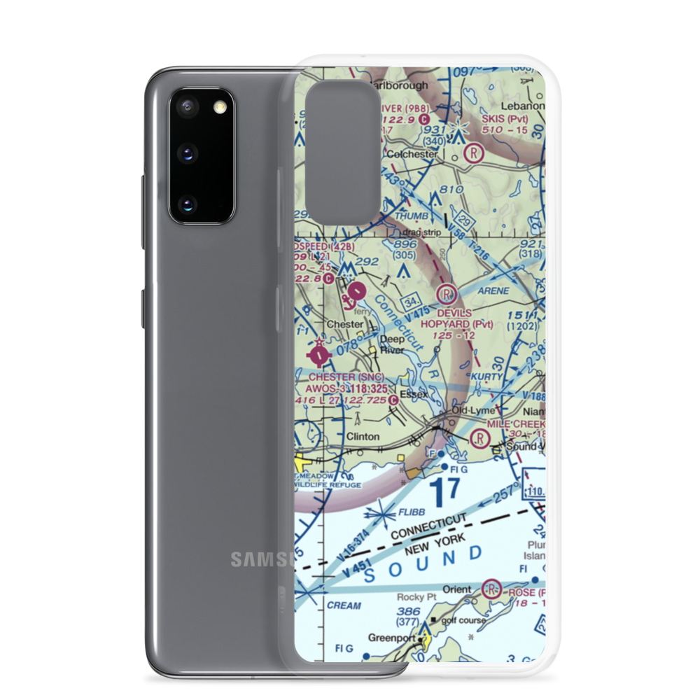 Fetske Seaplane Base (CT16) VFR Sectional Samsung Case Samsung Galaxy S20 model shown
